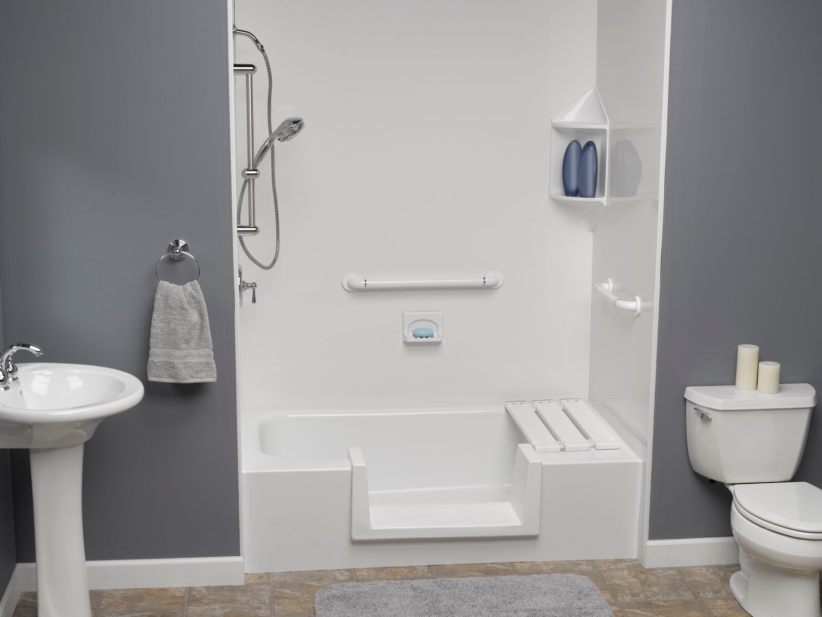 Walk-In Bathtub Shower Do-It-Yourself Kit For Senior Safety And Accessibility