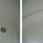 Crack repair in fiberglass tub