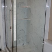 Cultured marble corner shower