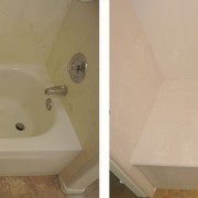 Cultured marble shower with seat
