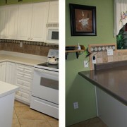 Laminate kitchen counter with faux granite