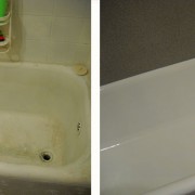Refinished tub and tile surround