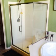Semi frameless shower door