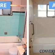 Tile surround and cast iron tub remodel